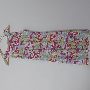 J Mclaughlin Edie Catalina Cloth Dress Halter Neck Psychedelic Print Size Medium